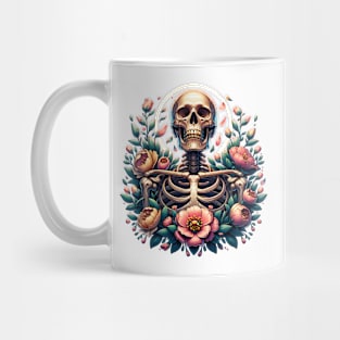 Floral Skull Power Of Positivity Mug